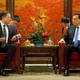 Elon Musk speaks with Chinese Premier Li Keqiang at the Zhongnanhai leadership compound on January 9, 2018 in Beijing, China.